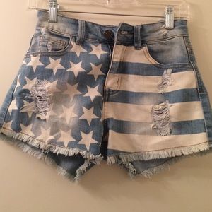 Star and Stripes Denim Shorts