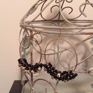 Gold Hoop Beaded Earrings