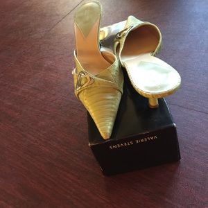 Final PriceAll Leather Lime Green Sling Back Shoes