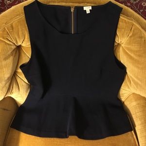 Navy peplum top