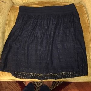 Lace skirt, navy