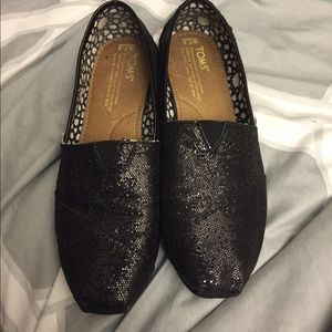 Women's Black Glitter TOMS