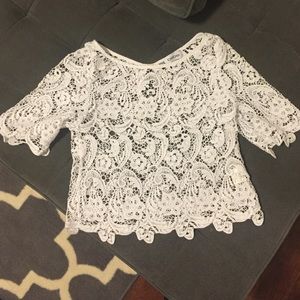 white Bebe top