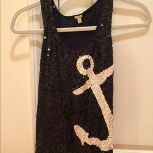 Jcrew sequin anchor tank. Size small.