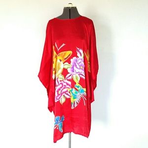 Red 100% Silk Night Gown.