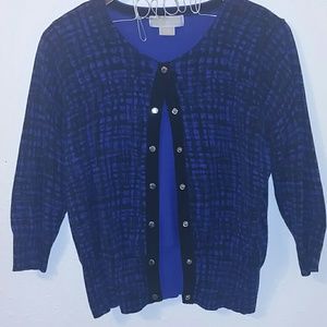 Michael Kors. Black & Blue. Cardigan.