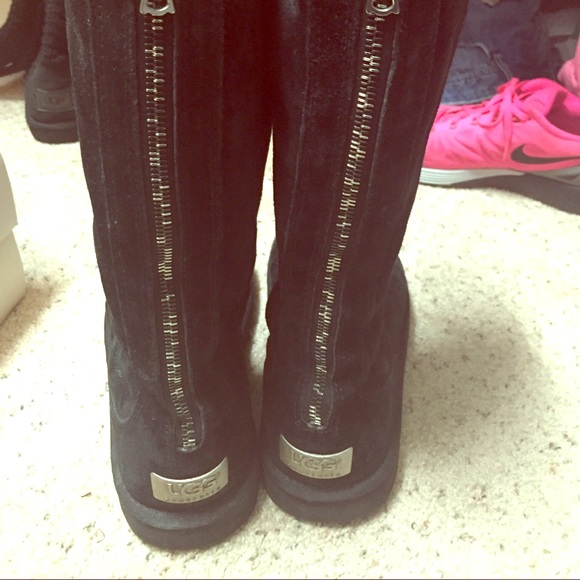 Black Zipper UGG boots