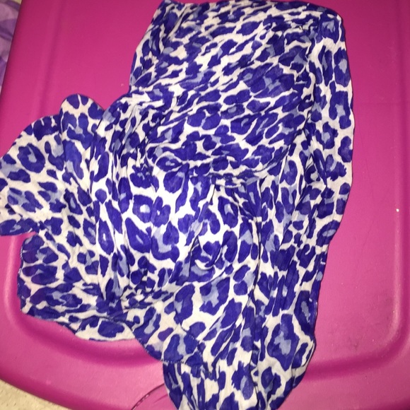 Royal blue cheetah print scarf