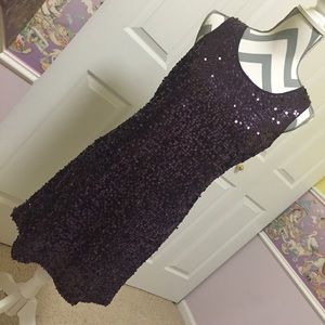 Purple sequined party dress