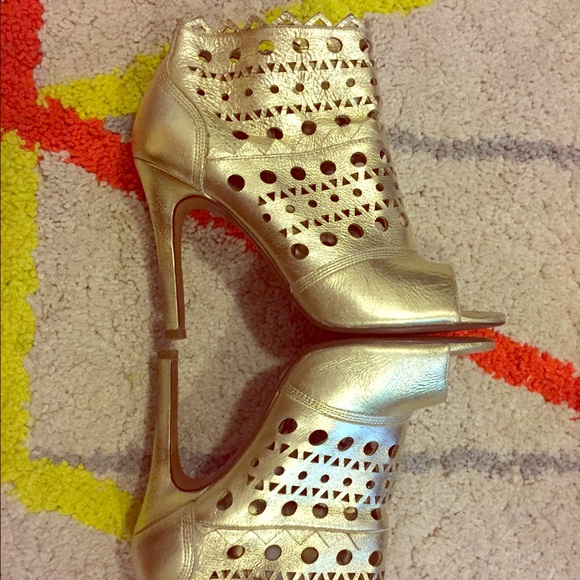 Gold cut out booties