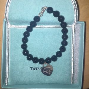 Tiffany & Co Sterling silver black onyx bracelet.
