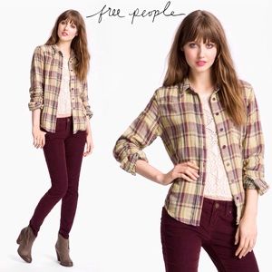 ✨Party Price✨Free People plaid shirt
