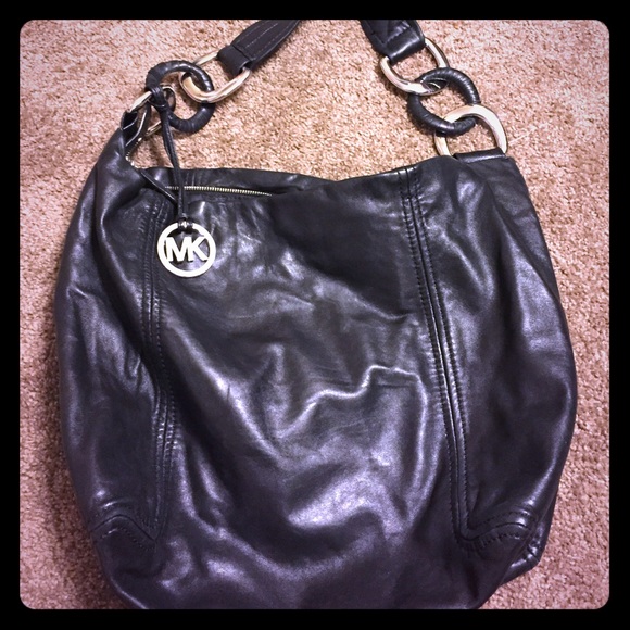 Michael Kors black leather tote