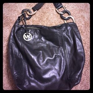 Michael Kors black leather tote