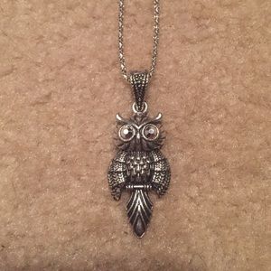 Silver owl necklace