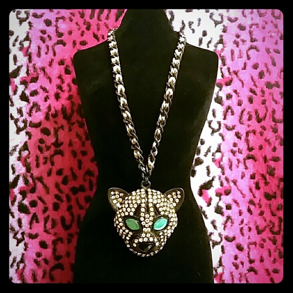 Betsey Johnson Crystal Panther Necklace