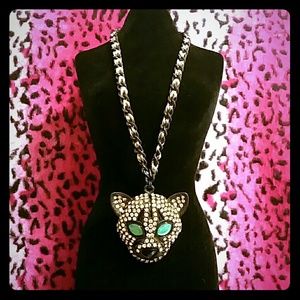 Betsey Johnson Crystal Panther Necklace