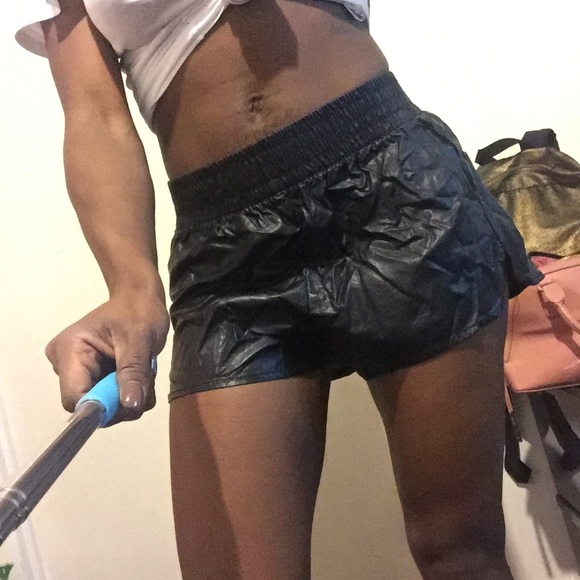 Leatherette Jogger Shorts