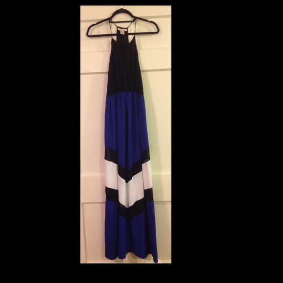Black, white and blue maxi dress by Arden B - Picture 1 of 3