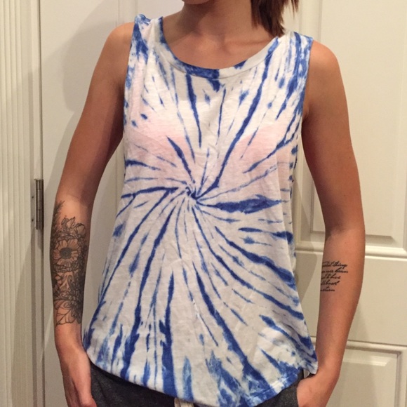 PINK Victoria's Secret Tops - PINK blue and white tie dye muscle tank