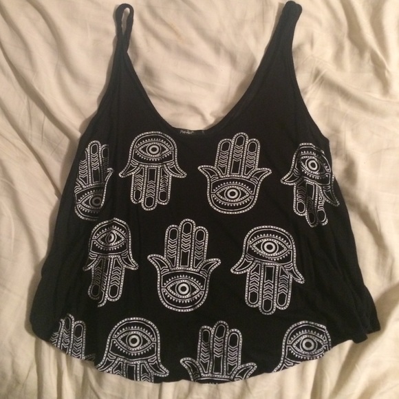 Papaya tank top Hamsa print