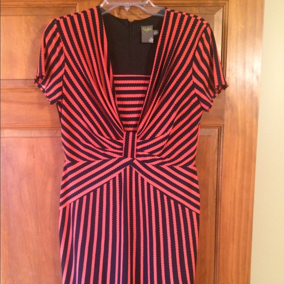 Black and orange striped dress