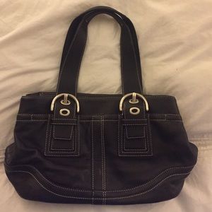 Black Coach leather purse