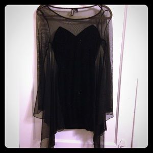 Witchy h&m velvet and mesh bodycon dress