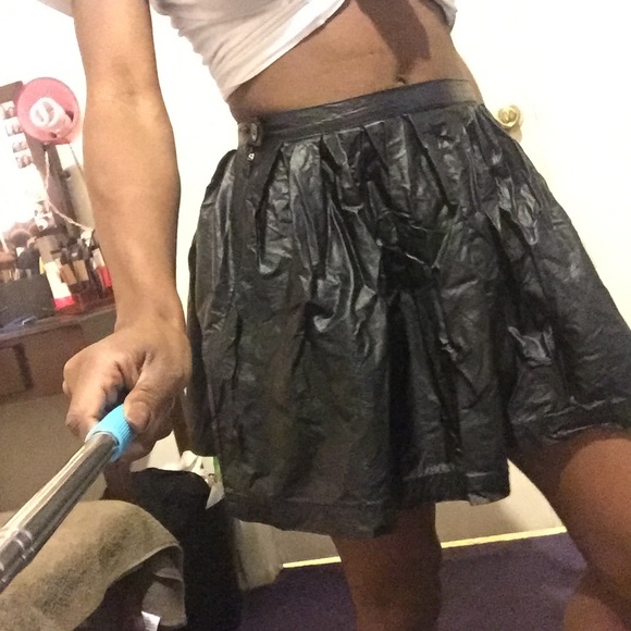 Faux Leather Circle Skirt