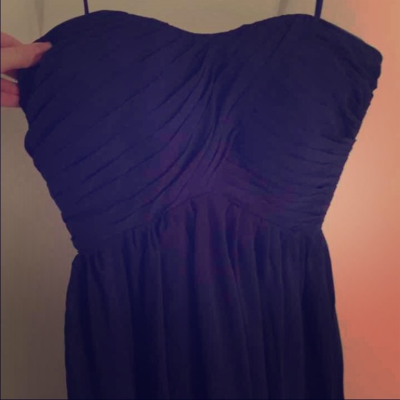 Royal Blue Long Strapless Prom Dress