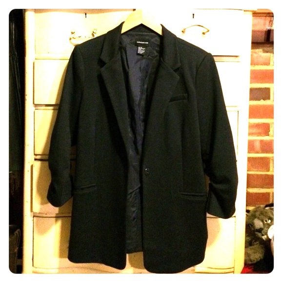 Central Park West Navy boy-friend fit blazer