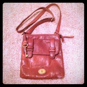 Leather fossil crossbody