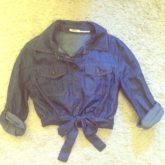💥SOLD ON MERC💥Poetry Crop Denim Shirt - Small