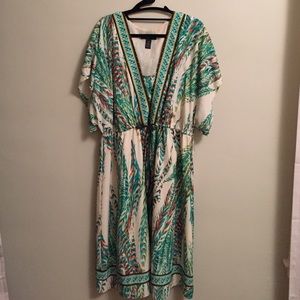 Patterned INC Surplice Dress