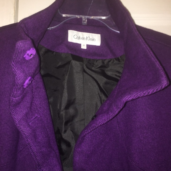 ⛄️ Calvin Klein Wool Purple Coat Size 12 - Picture 4 of 4