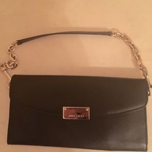 Jimmy Choo Riane Clutch- Black Leather