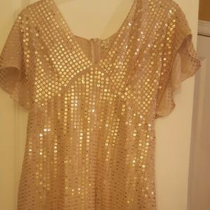 Gold Sequined Long Shirt