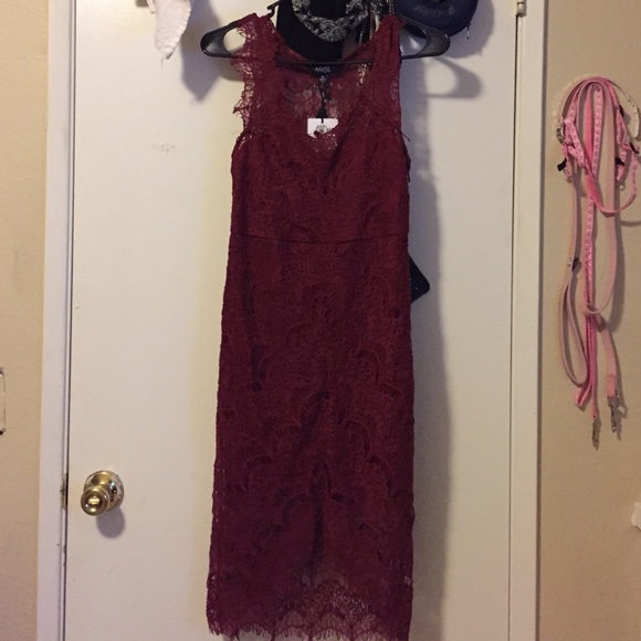 ANGL Crochet Mid-Length Dress
