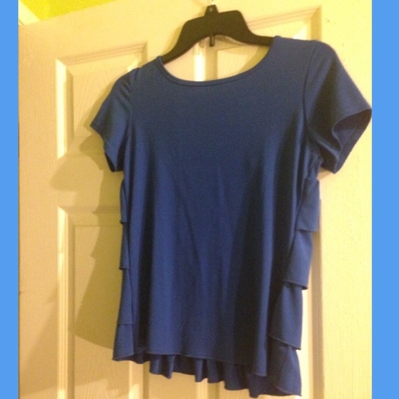 Blue Ruffle Blouse - Picture 2 of 2