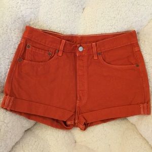 Orange Levi highwaisted shorts