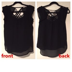 black sheer top