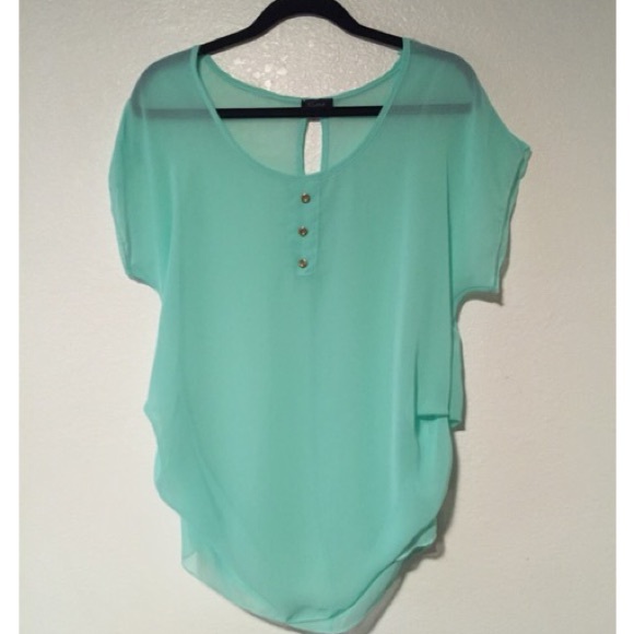 Mint sheer top