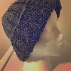 Hand knit toboggan.