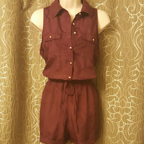 Dots Pants - Plum romper
