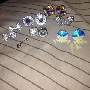 Earrings & one belly ring