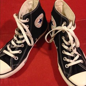 Black high top Converse. Women's size 7