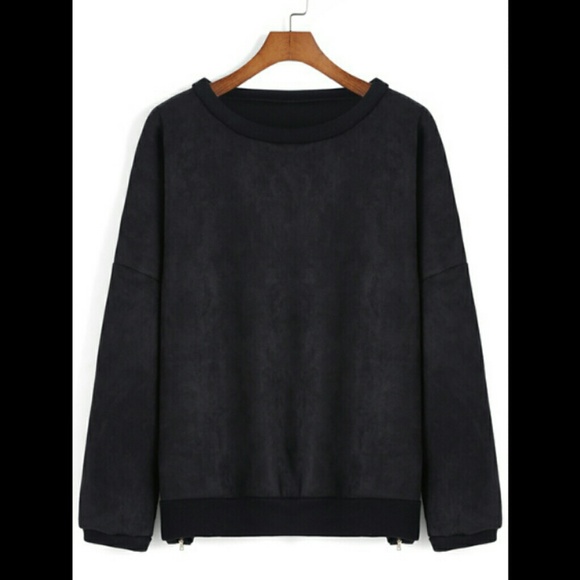 Round neck zipper oversized sweatshirt