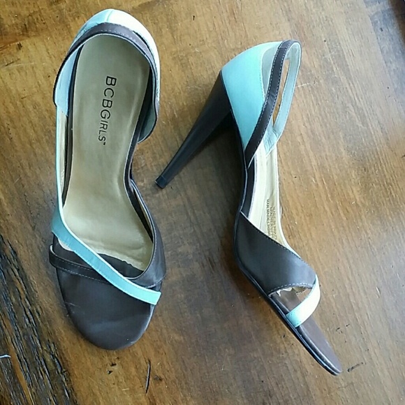 BCBG Girls Brown and Teal Heels