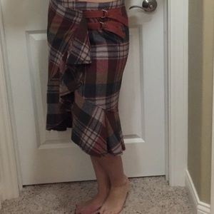 Free people wool plaid skirt