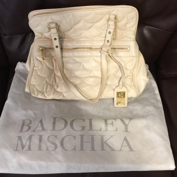 Badgley Mischka cream bag